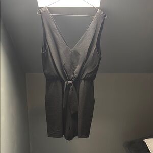 Black Sleeveless V-Neck Romper